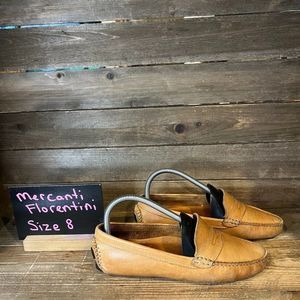 Womens Mercanti Florentini Brown Leather Shoes Driving Loafers‎ Size 8 B GUC
